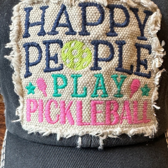 Pickleball Cap - “Happy People Play Pickleball” distressed adjustable hat - NWT - Picture 8 of 11
